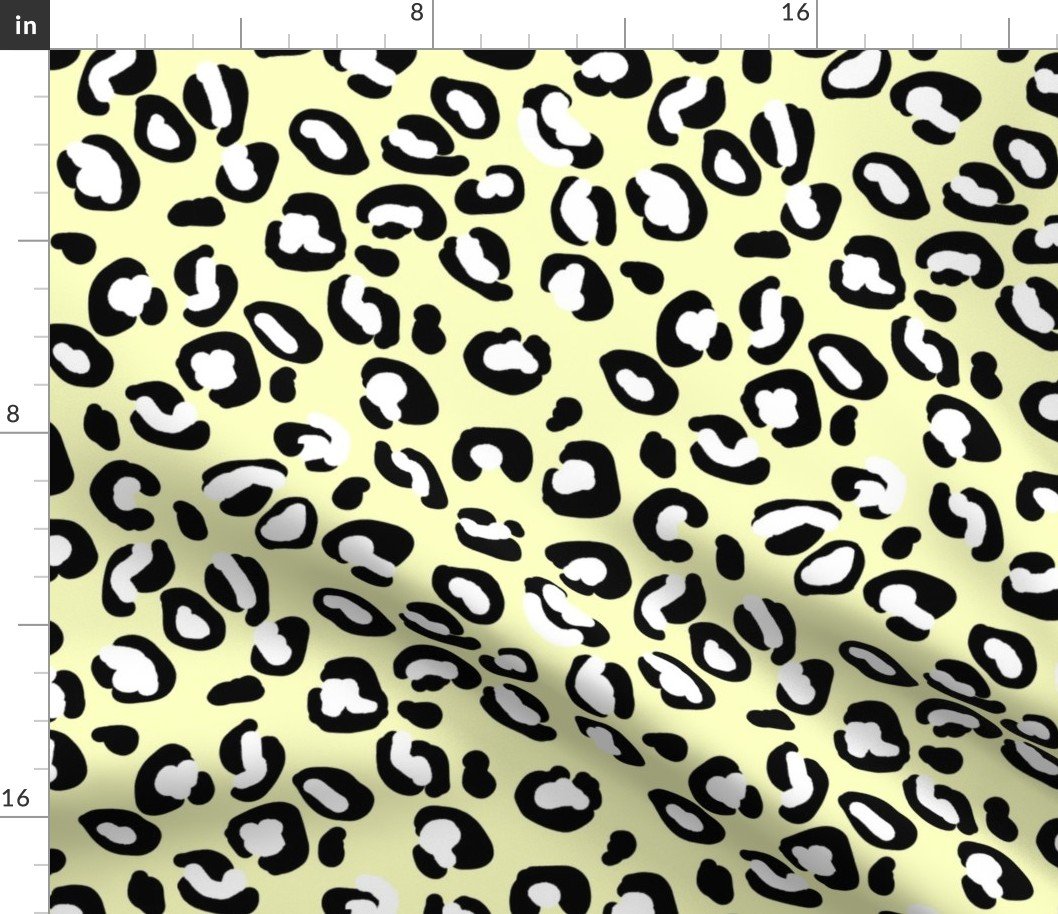Leopard White Spots on Butter Fabric Leopard White Spots on Butter Fabric