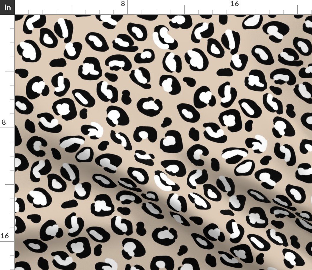 Leopard White Spots on Natural Cream Fabric Leopard White Spots on Natural Cream Fabric