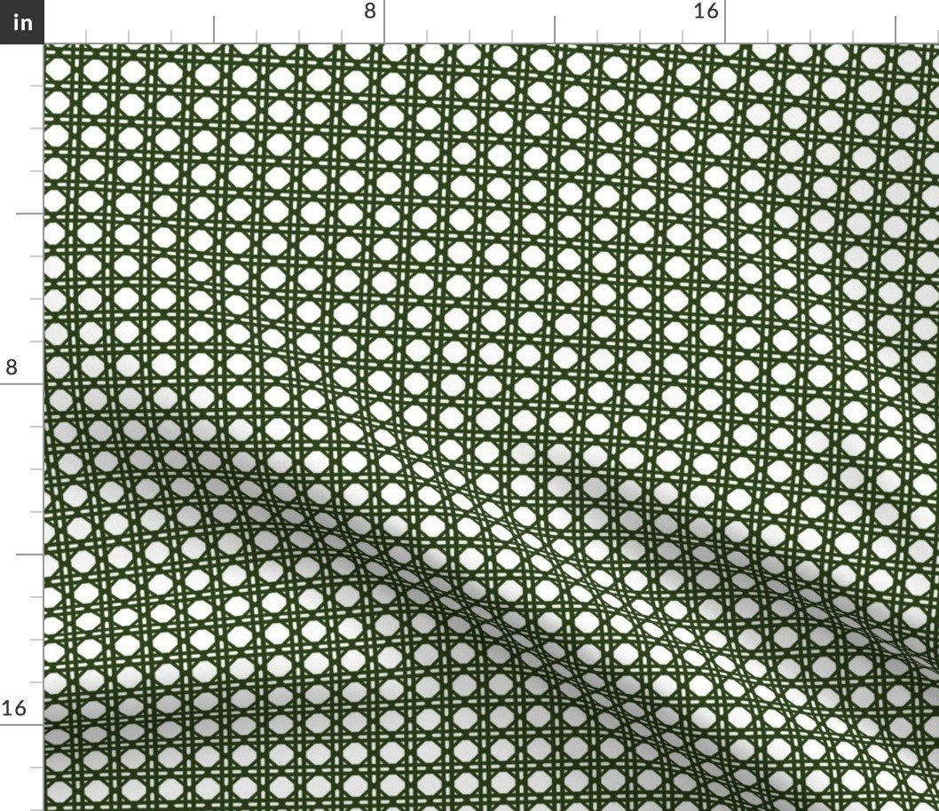Lichen Green on White Rattan Caning Pattern Fabric Lichen Green on White Rattan Caning Pattern Fabric