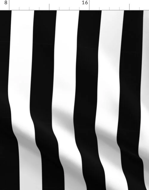 Licorice Black and White 2" Stripes REVERSED Fabric