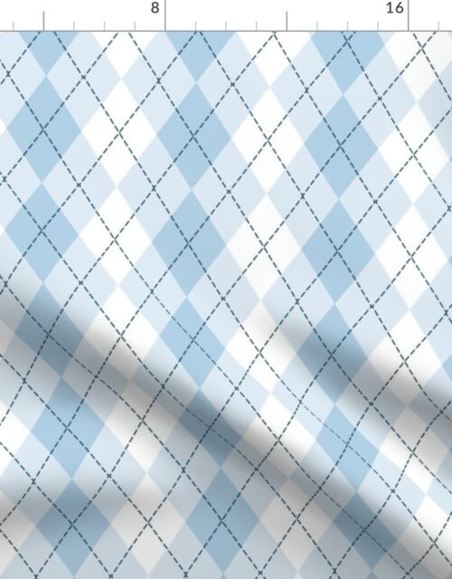 Light Blue Argyle Diamond Check Fabric