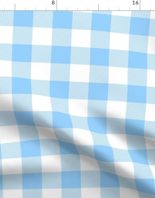 Light Blue and White Buffalo Check Gingham Plaid Fabric