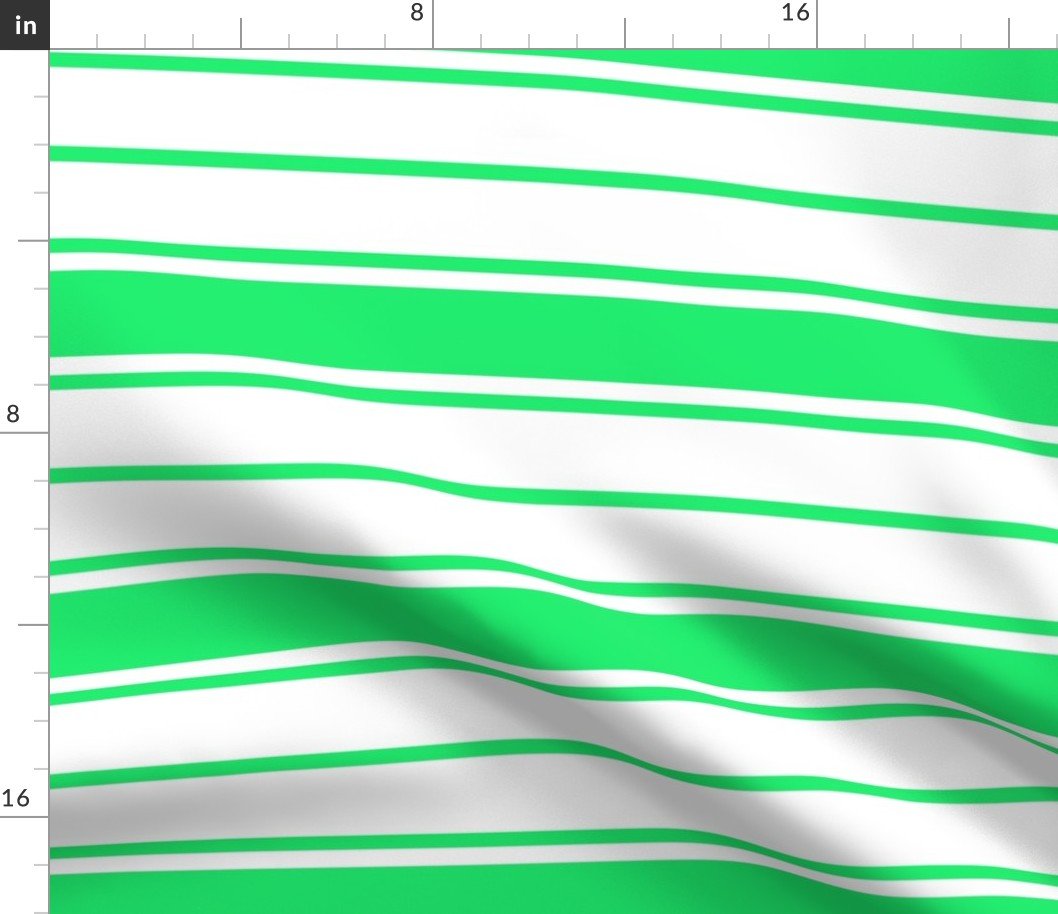 Lime Green Mojito and White Horizontal French Stripe Fabric Lime Green Mojito and White Horizontal French Stripe Fabric