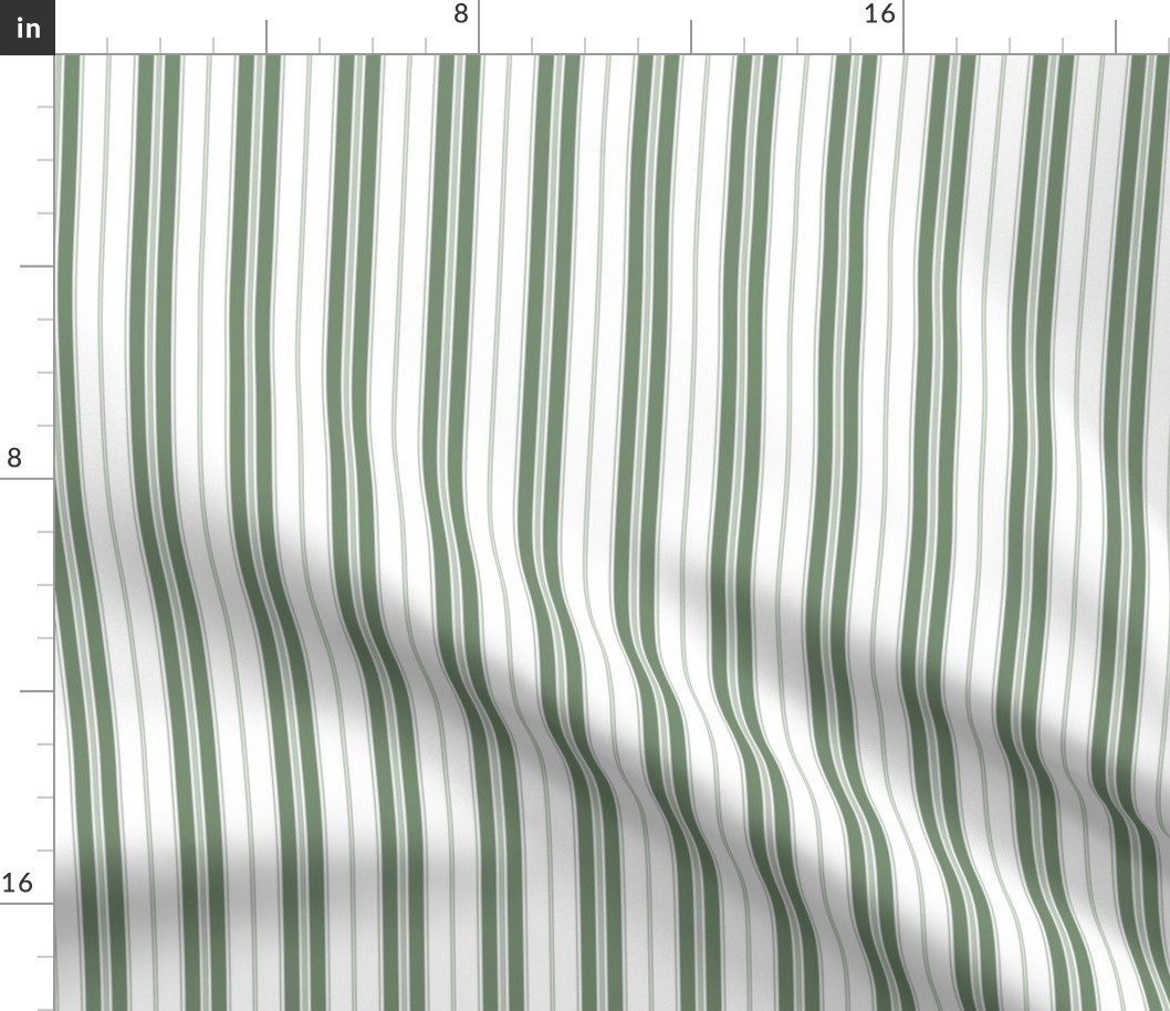 Loden Frost and White Autumn Winter 2022 2023 Color Trend Mattress Ticking Fabric