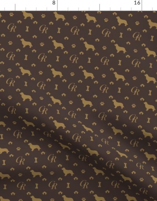 Louis Golden Retrievers Luxury Dog Pattern Fabric