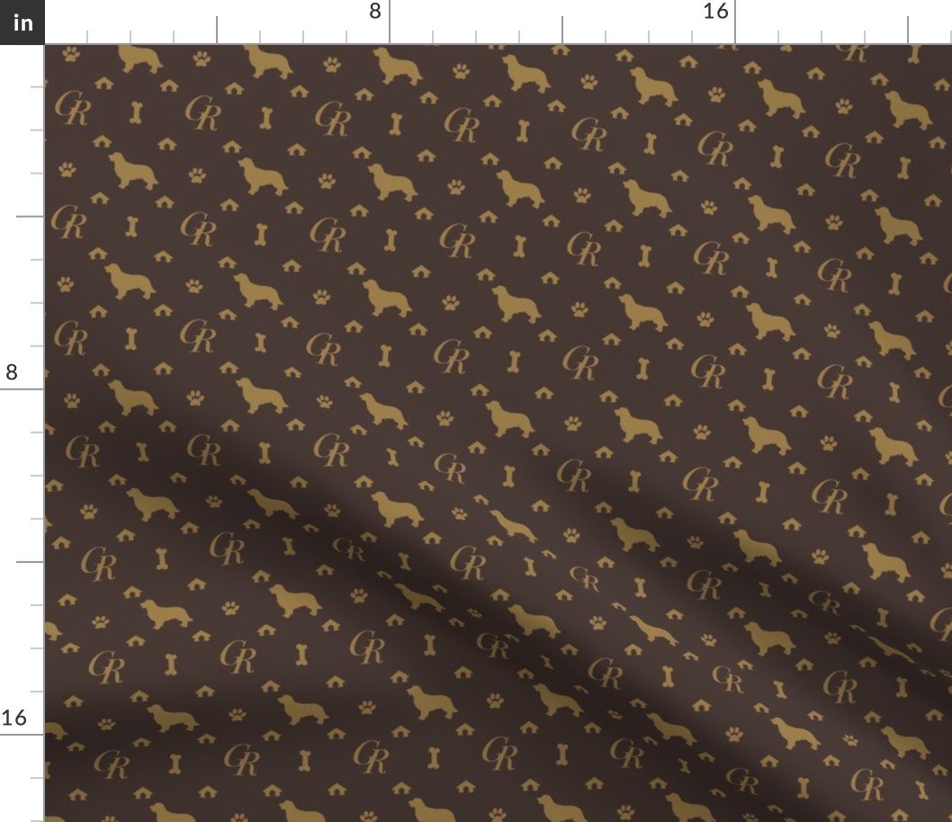 Louis Golden Retrievers Luxury Dog Pattern Fabric Louis Golden Retrievers Luxury Dog Pattern Fabric