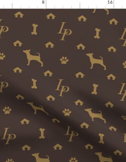 Louis Mini Pinscher Luxury Dog Attire Monogram Pattern Fabric
