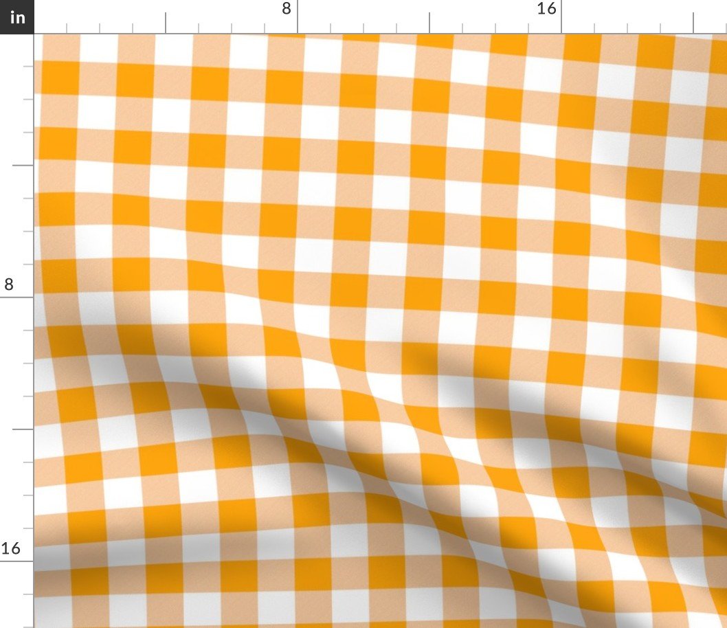 Marigold Yellow and White Gingham Check Fabric Marigold Yellow and White Gingham Check Fabric