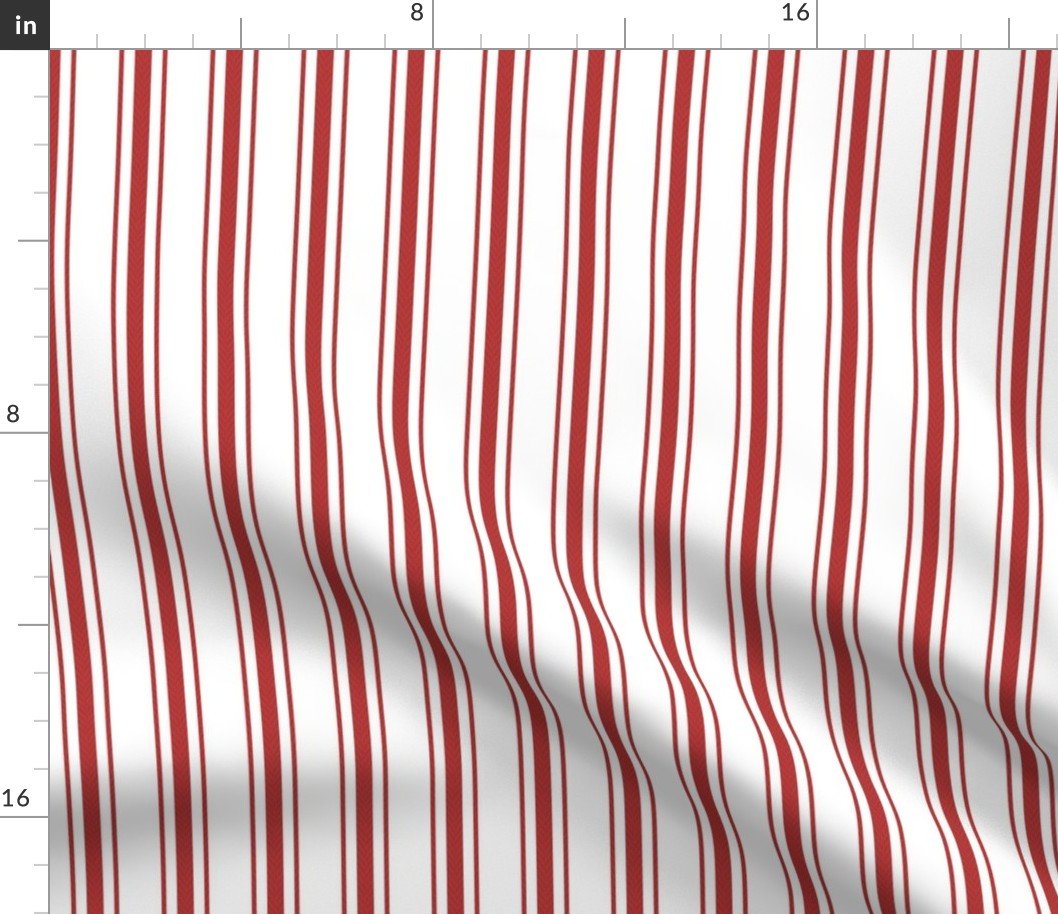 Mattress Ticking Narrow Striped Pattern in Crimson Red Fabric Mattress Ticking Narrow Striped Pattern in Crimson Red Fabric