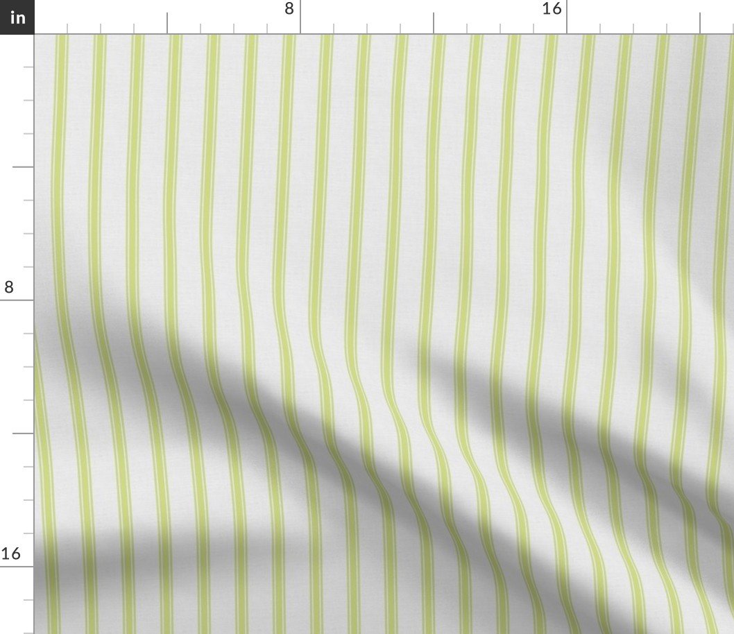 Medium New Green on Off-White French Provincial Mattress Ticking Fabric Medium New Green on Off-White French Provincial Mattress Ticking Fabric
