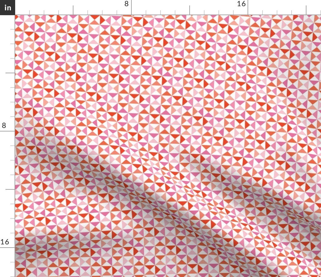 Merry Bright Christmas Coordinate Pink & Orange Triangles Fabric