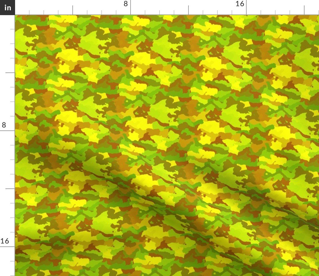 Micro 1/6 Doll Size Yellow and Green Tropical Rainforest Camo Camouflage Fabric Micro 1/6 Doll Size Yellow and Green Tropical Rainforest Camo Camouflage Fabric