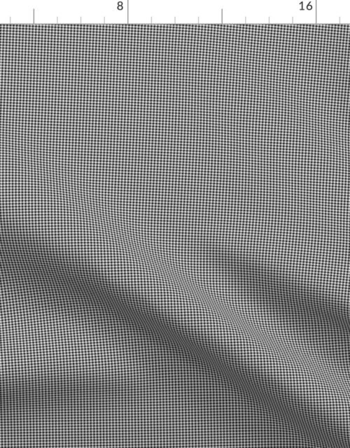 Micro Black and White Houndstooth One Sixth Doll Sized Check Fabric