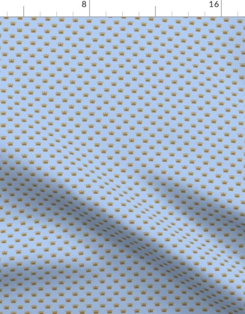Micro Gold Crowns on Louis Blue Fabric