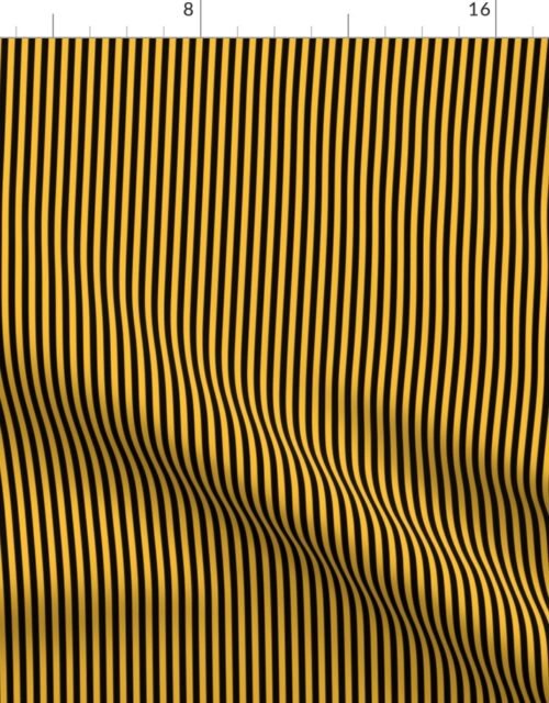 Micro Thin Halloween Stripes in Orange and  Black Fabric