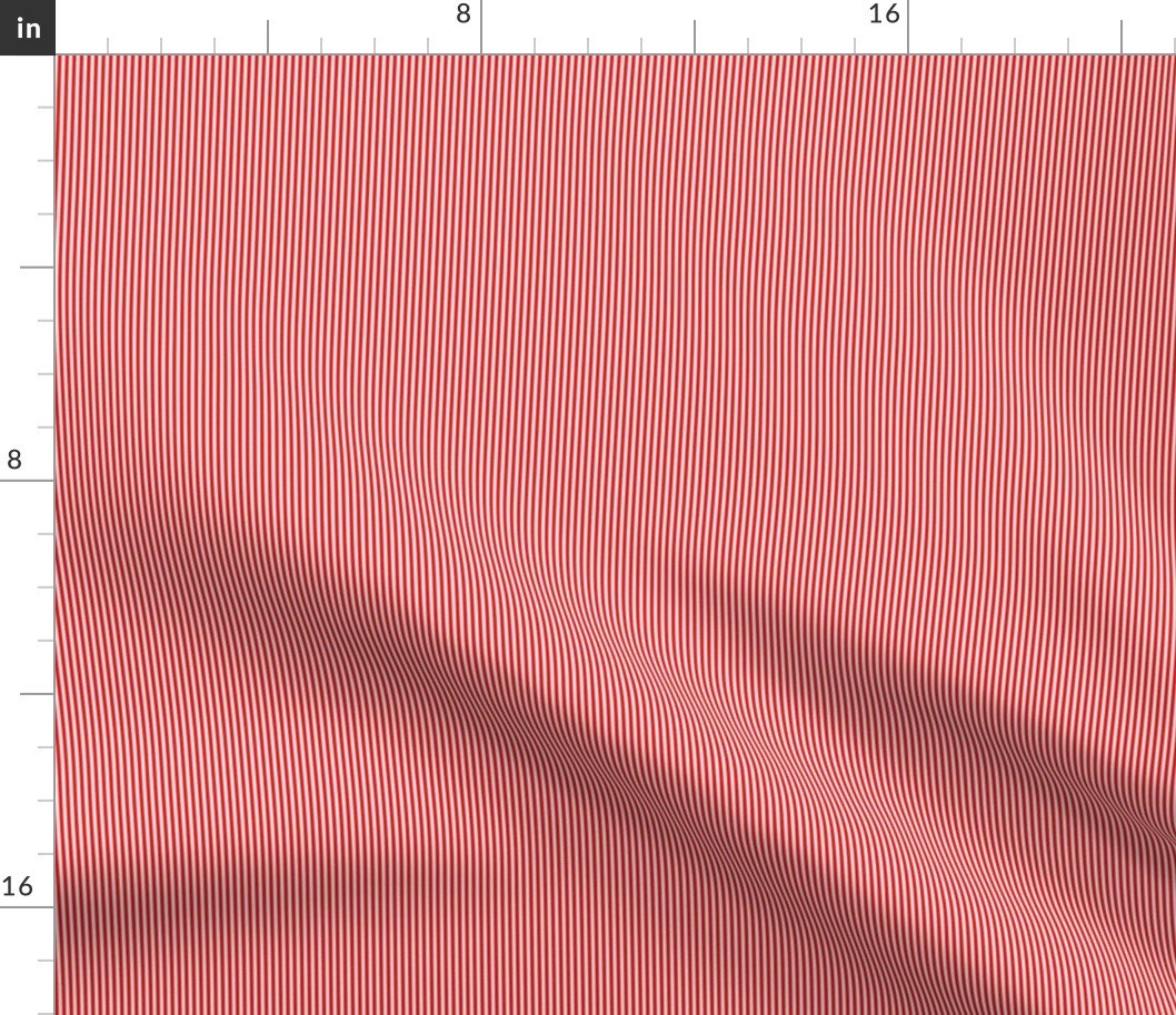 Micro Thin Vertical Red and White 1/16-inch Pin Stripes Fabric Micro Thin Vertical Red and White 1/16-inch Pin Stripes Fabric