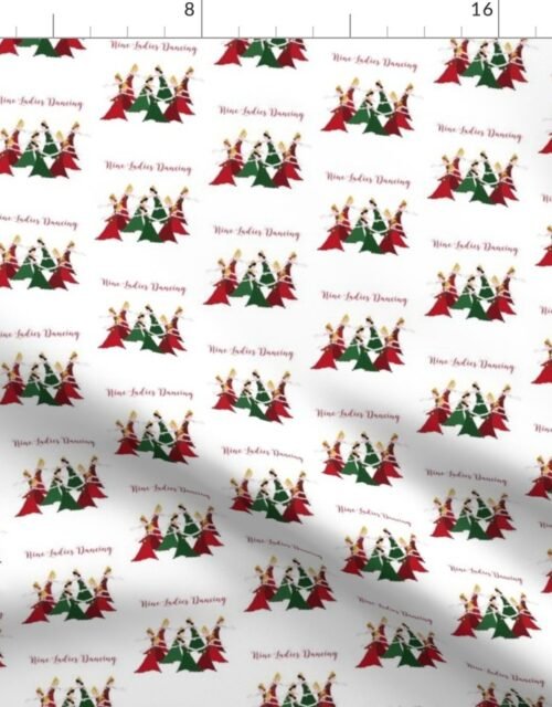Mini 12 Days of Christmas 9 Ladies Dancing Fabric