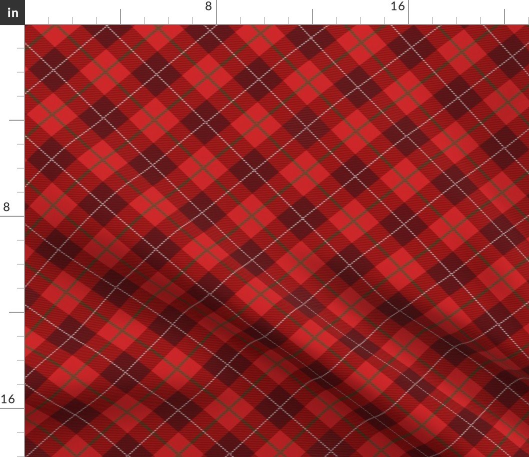 Mini Bright Red Green and White Seasonal Christmas Tartan Check Plaid Fabric Mini Bright Red Green and White Seasonal Christmas Tartan Check Plaid Fabric