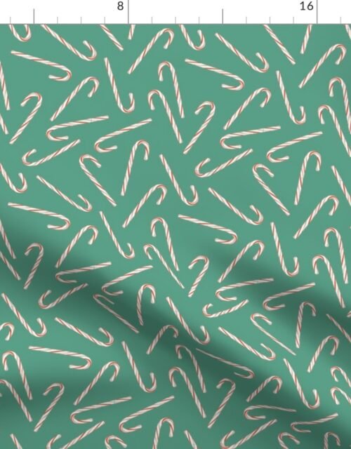 Mini Christmas Candy Canes on Moss Fabric