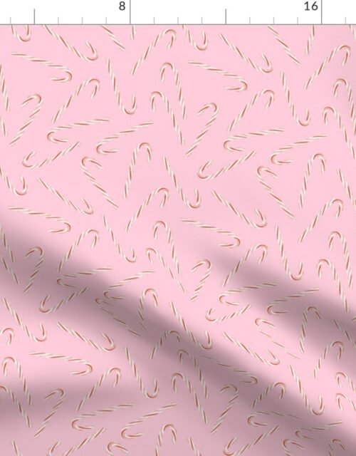 Mini Christmas Candy Canes on Pink Fabric