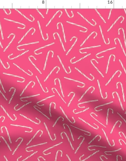 Mini Christmas Candy Canes on Rose Fabric