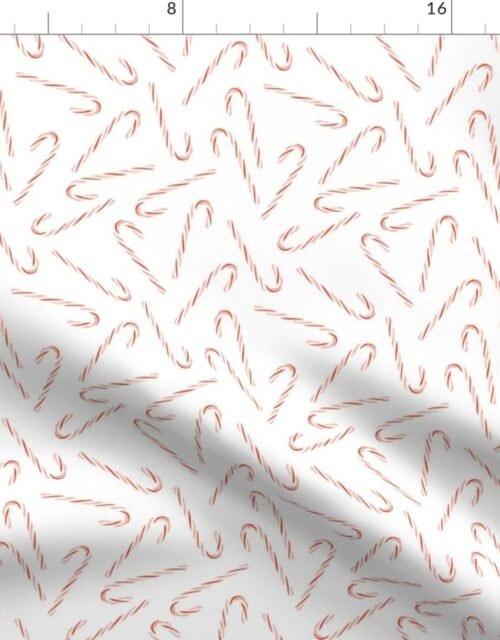 Mini Christmas Candy Canes on White Fabric