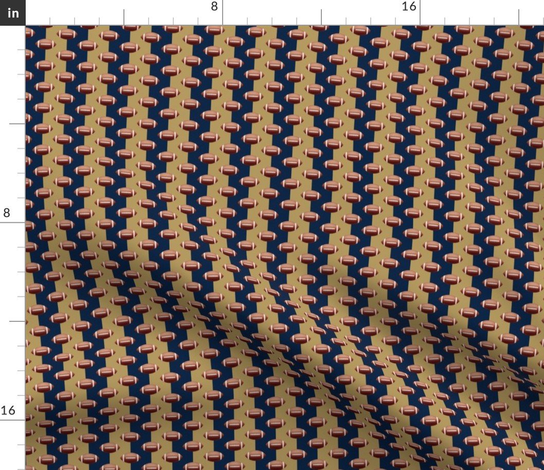 Mini Footballs Los Angeles’s Famed Team Colors of Blue and Gold Fabric Mini Footballs Los Angeles's Famed Team Colors of Blue and Gold Fabric