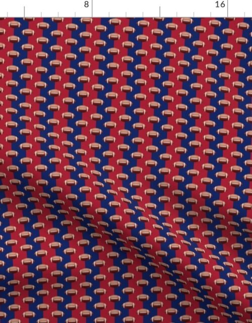 Mini Footballs New York's Famed Team Colors  Blue and Red Fabric