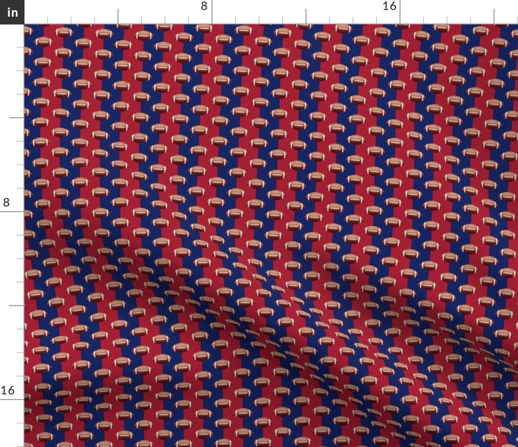 Mini Footballs New York’s Famed Team Colors Blue and Red Fabric Mini Footballs New York's Famed Team Colors Blue and Red Fabric