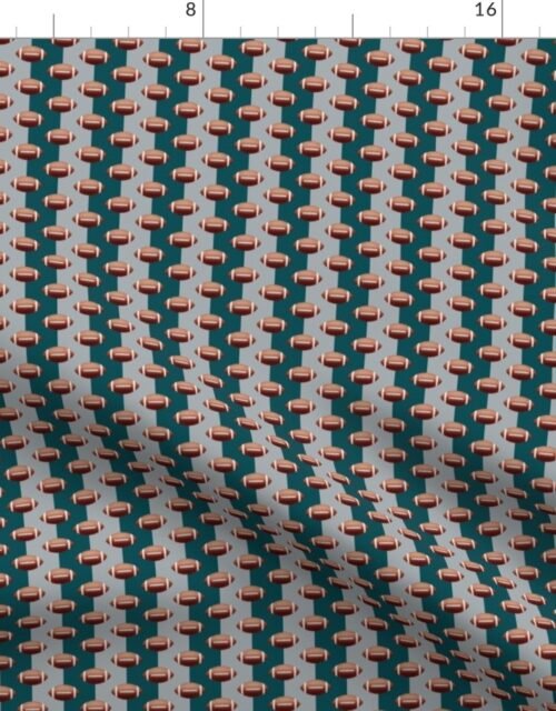 Mini Footballs Philadelphia's Famed Team Colors  Midnight Green and Silver Fabric