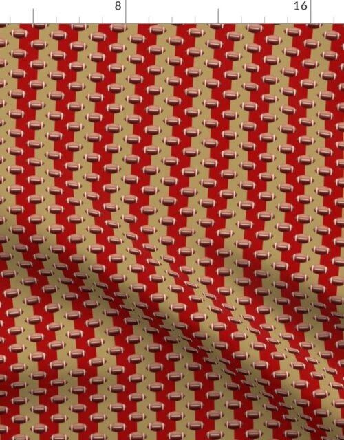 Mini Footballs San Francisco's Famed Team Colors  Red and Gold Fabric
