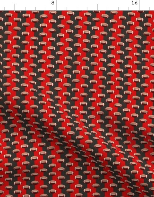 Mini Footballs Tampa's Famed Football Team Colors of Red and Pewter Fabric