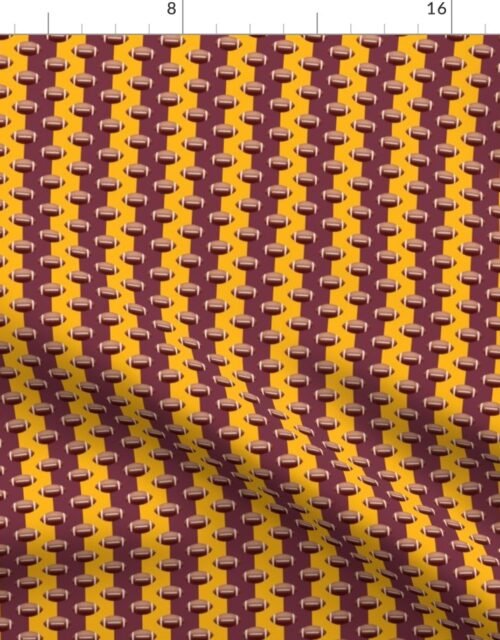 Mini Footballs Washington's Famed Team Colors  Burgundy and Gold Fabric