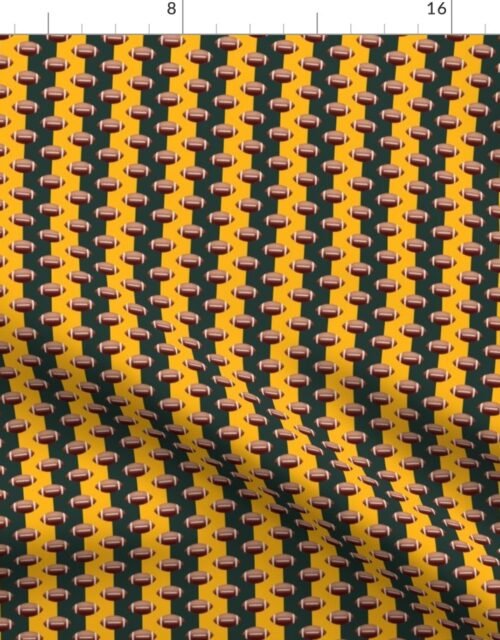 Mini Footballs Wisconsin's Famed Team Colors of Green and Gold Fabric