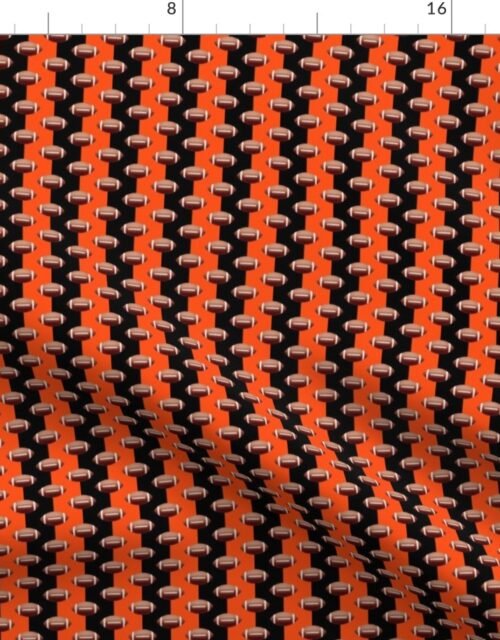 Mini Footballs of Cincinatti's Famed Football Team Colors of Black and Orange Fabric