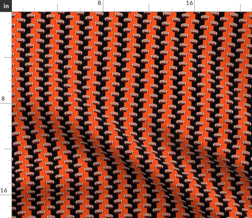 Mini Footballs of Cincinatti's Famed Football Team Colors of Black and Orange Fabric