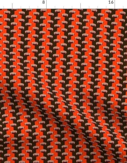 Mini Footballs of Cleveland's Famed Football Team Colors of Brown and Orange Fabric
