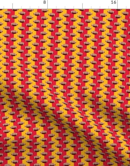 Mini Footballs of Kansas city's Famed Team Colors of Red and Gold Fabric
