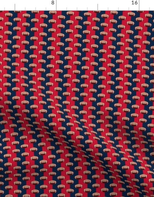 Mini Footballs of New England's Famed Team Colors of Blue and Red Fabric