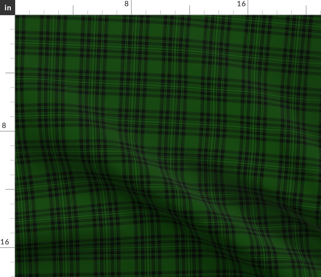 Mini Green Stewart Christmas Tartan Fabric Mini Green Stewart Christmas Tartan Fabric