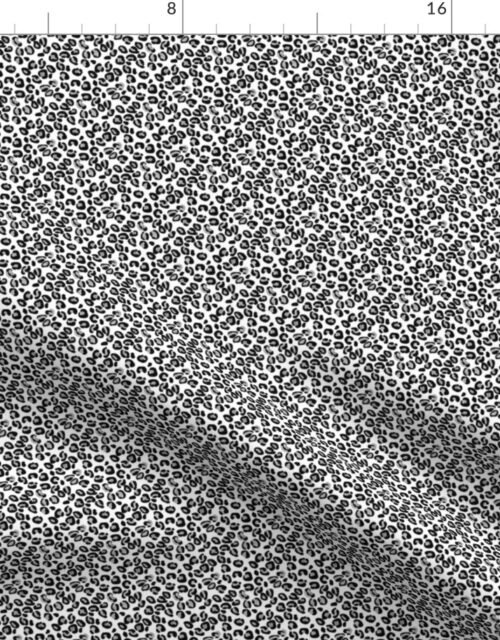 Mini Leopard Spots in Silver and White Fabric