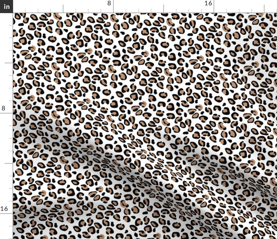 Mini Leopard Tan Spots on Broken White Fabric Mini Leopard Tan Spots on Broken White Fabric