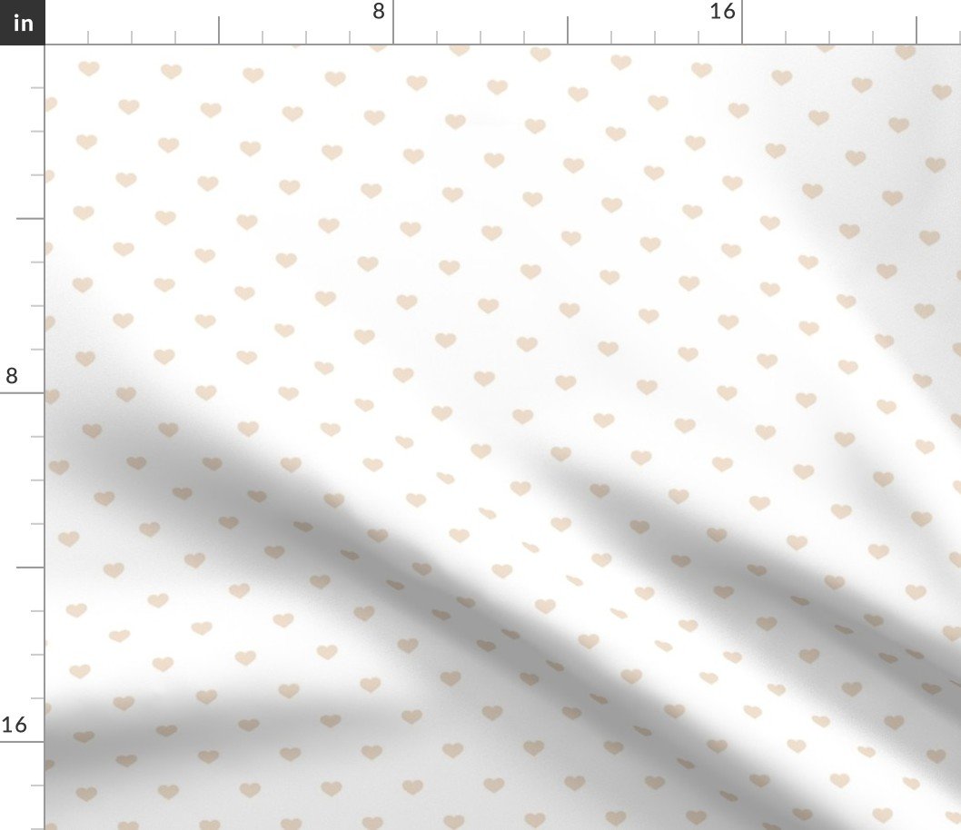Mini Natural Color Valentines Polkadot Love Hearts on White Background Fabric Mini Natural Color Valentines Polkadot Love Hearts on White Background Fabric
