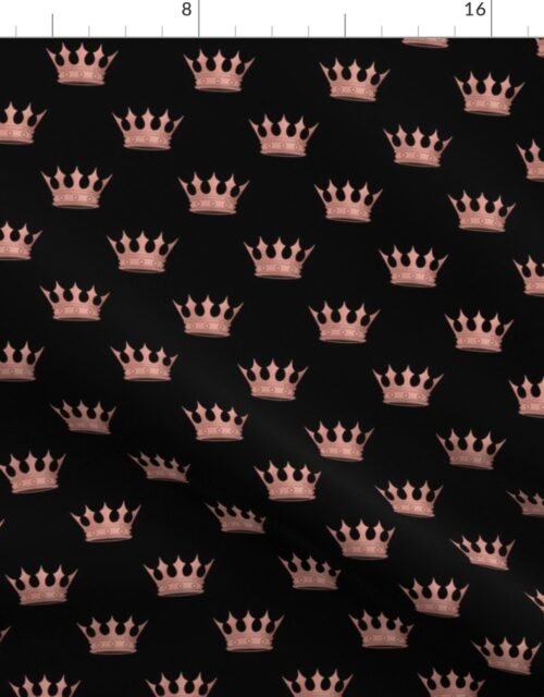 Mini Rose Gold Crowns on Black Fabric