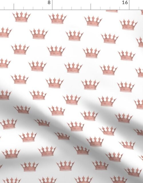 Mini Rose Gold Crowns on White Fabric