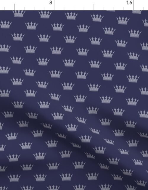 Mini Royal Blue with Light Blue Crowns Fabric