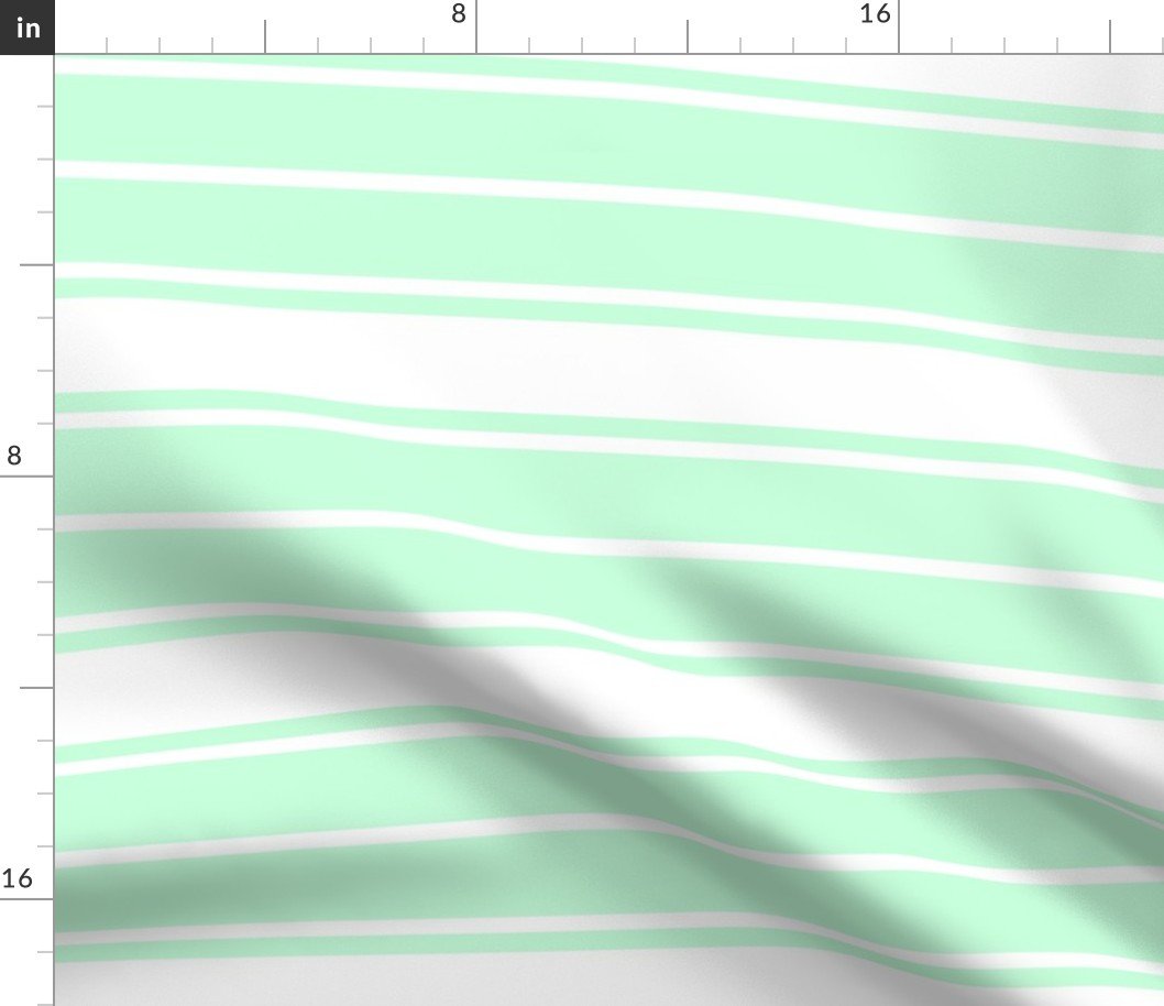 Mint Foam and White Vertical French Stripe Fabric Mint Foam and White Vertical French Stripe Fabric