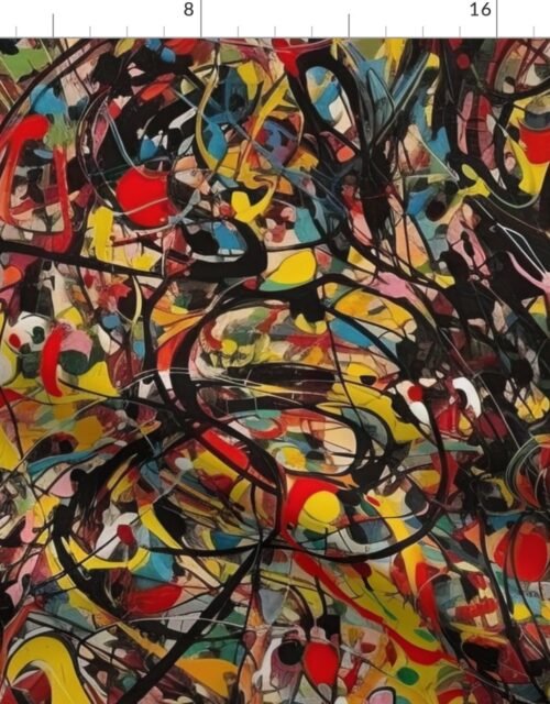 Multi Color Drip Paint Splatter Technique Fabric
