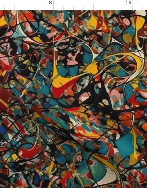 Multi Color Drip Paint Splatter Technique Fabric