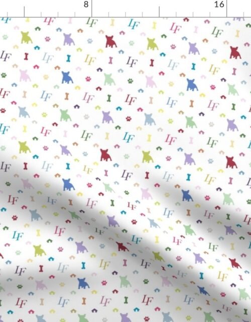 Multicolore Louis Frenchie Bulldog Luxury Dog Attire Print Fabric